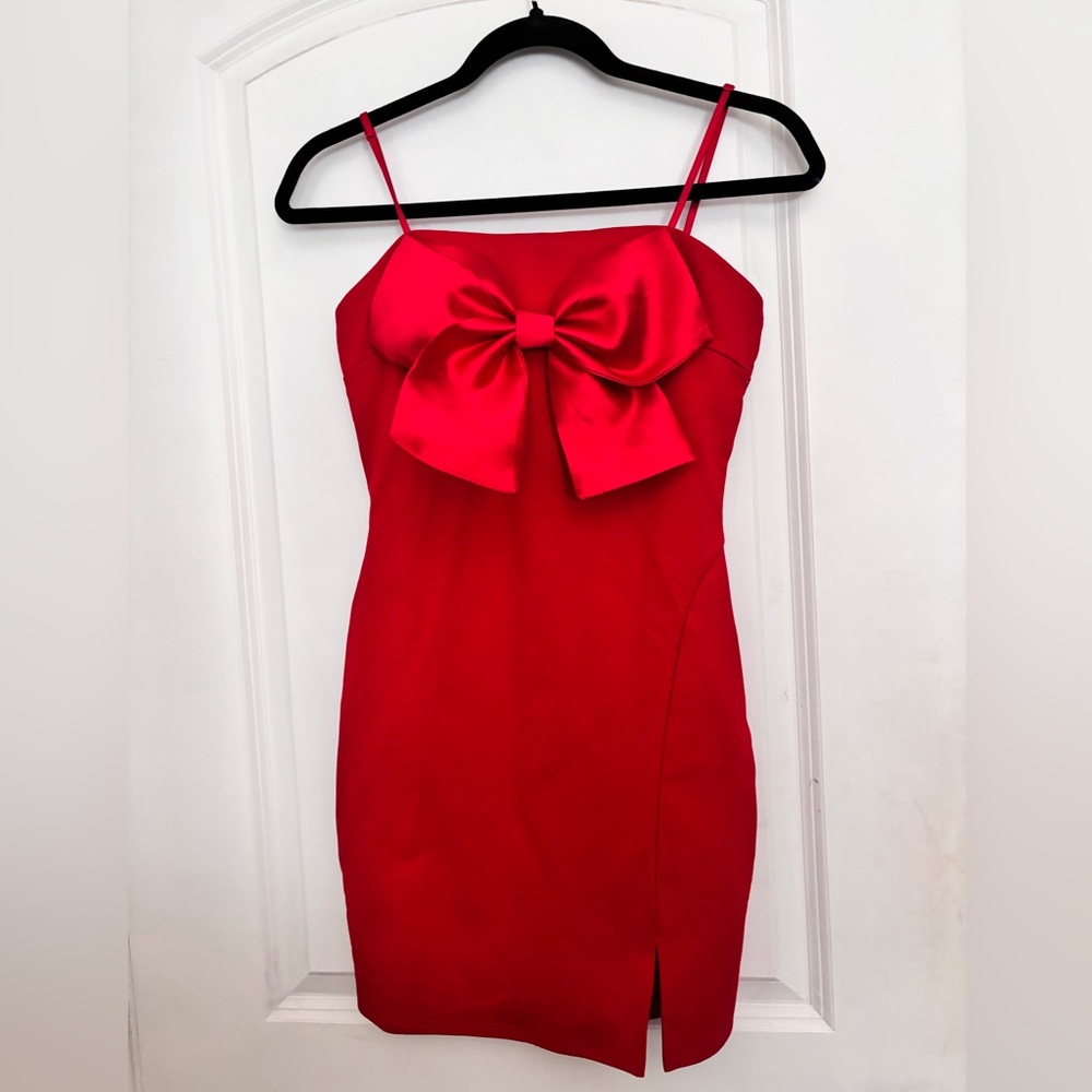 Red Bow Bodycon Dress